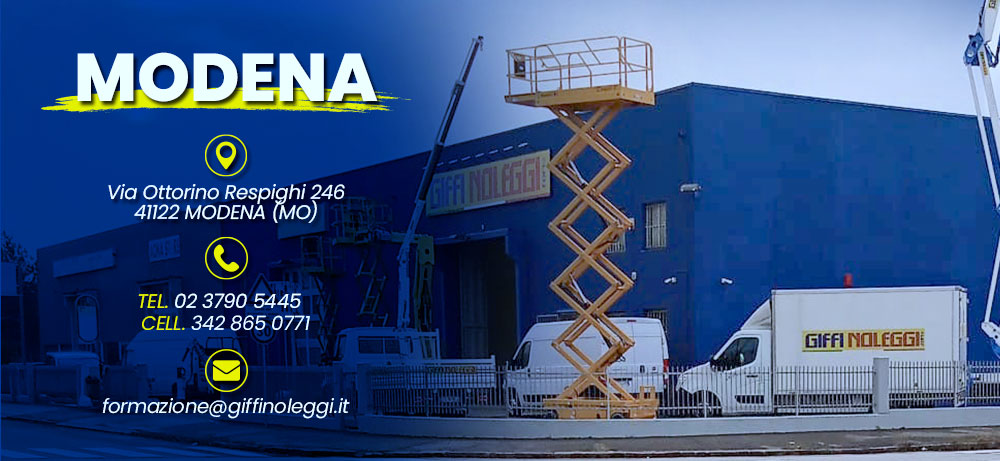 corso piattaforma aerea Modena