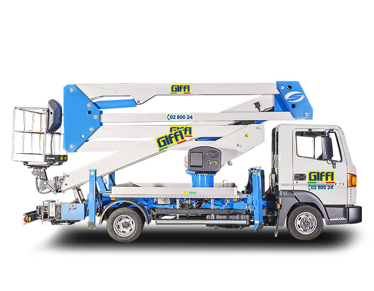 noleggio piattaforma aerea autocarrata 28 m Patente C Gavardo