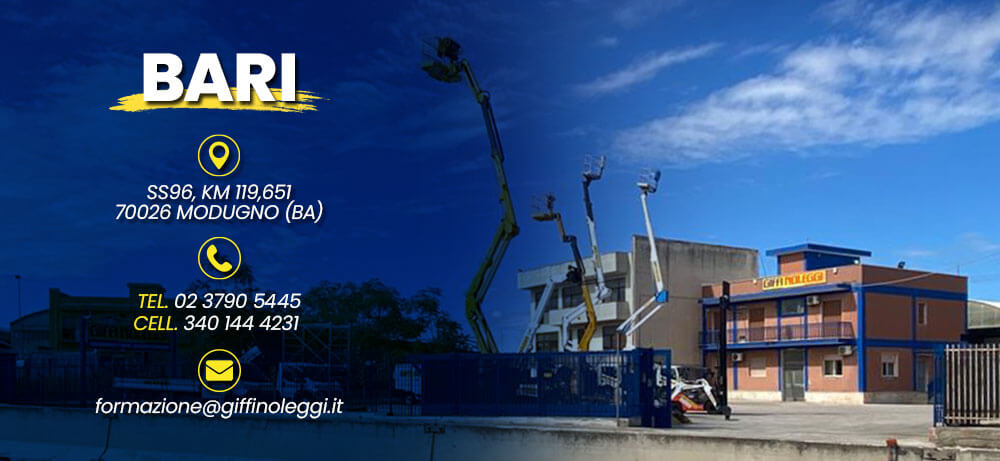 corso piattaforma aerea Bari