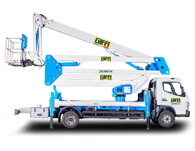 noleggio piattaforma aerea autocarrata 32 m patente C Teramo