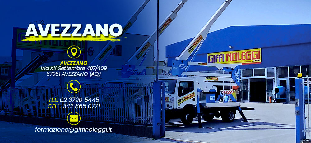 corso piattaforma aerea Avezzano