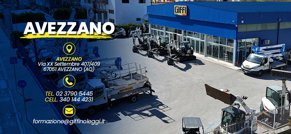corso piattaforma aerea Avezzano
