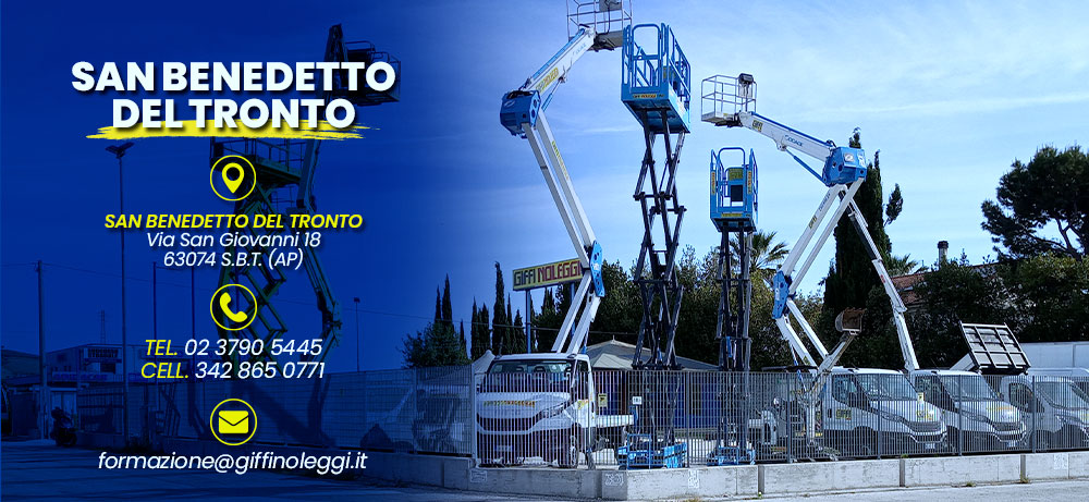 corso piattaforma aerea San Benedetto del Tronto