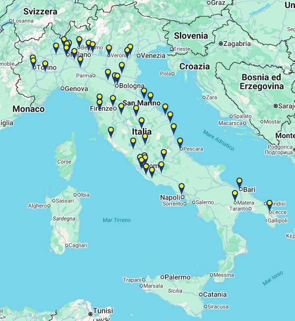 mappa delle sedi Giffi Noleggi