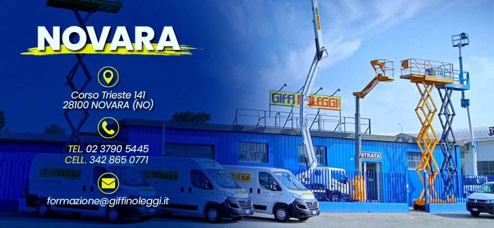 corso piattaforma aerea Novara